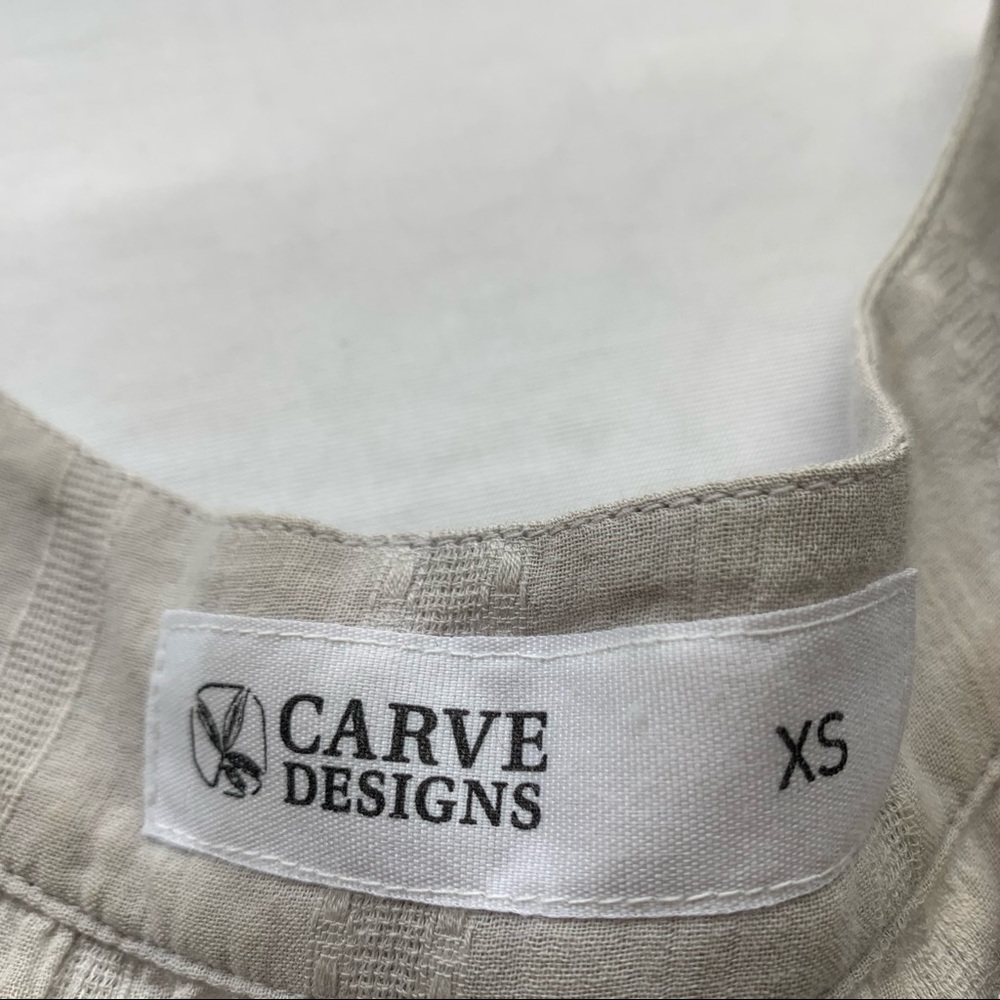 Carve Designs Light Taupe Embroidered Tank Top - Picture 3 of 3